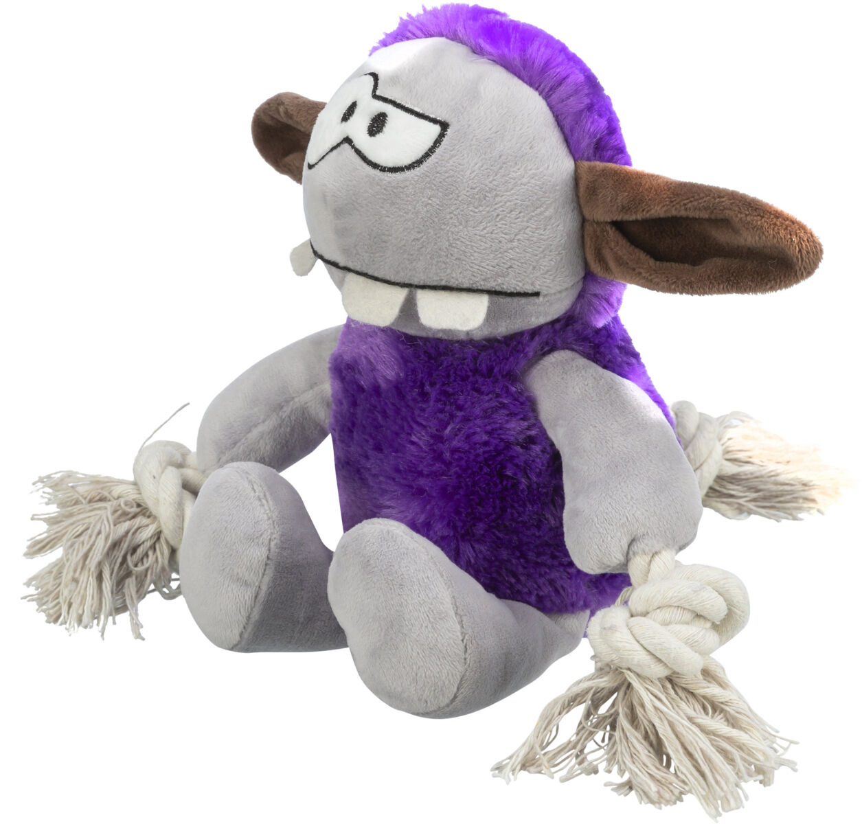 TRIXIE MONSTER I. - plyšová příšerka s vnitřním lanem, se zvukem, 32 cm, fialová